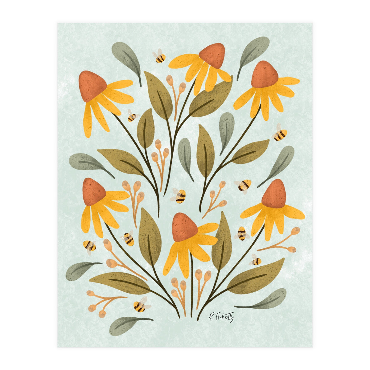 Daisies and Bumblebees (Print Only)