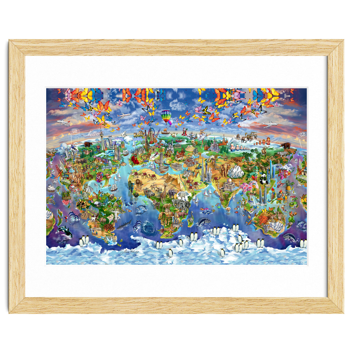 World Wonders Illustrated Map