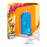 Sunny Morocco, Summer Architecture Greece Travel Painting, Boungainvillea Tropical Floral (Print Only) thumbnail