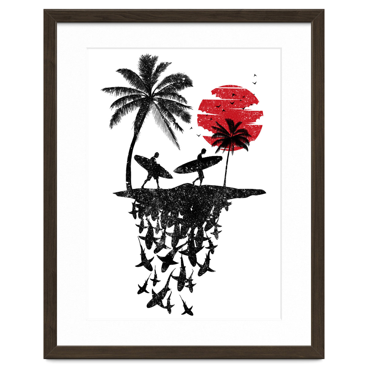 Surfer island sharks