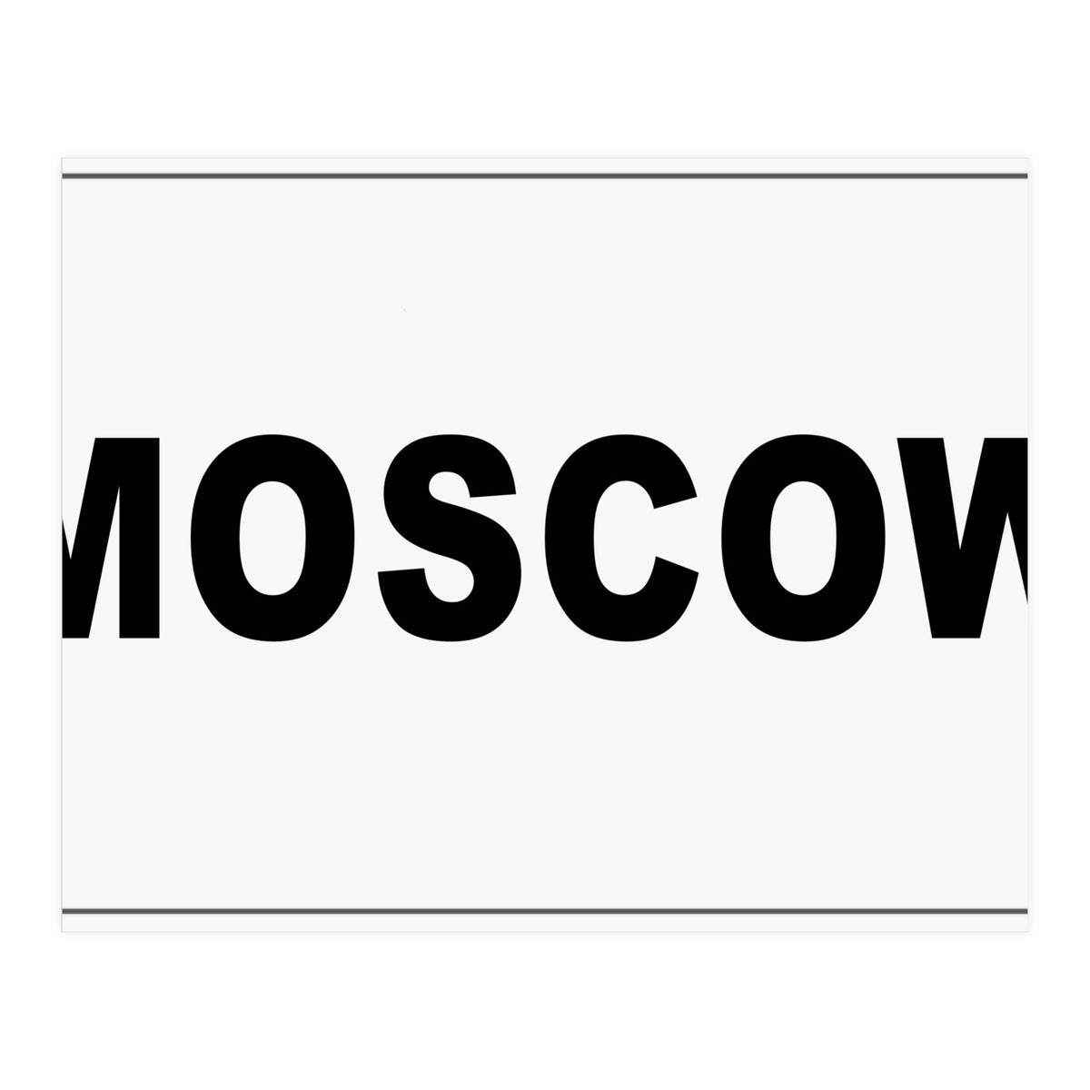 Let`s go to Moscow, Russia! White road sign (Print Only)