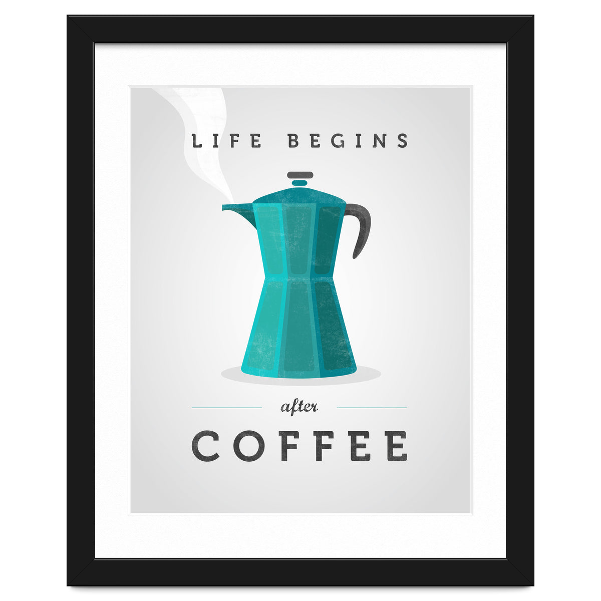 Life Begins After Coffee. Teal