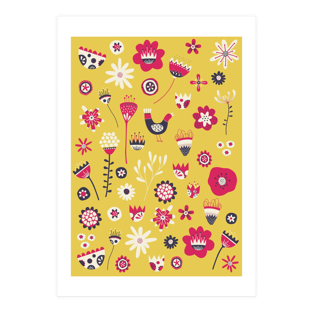 Spring Folk Floral Yellow (Print Only)