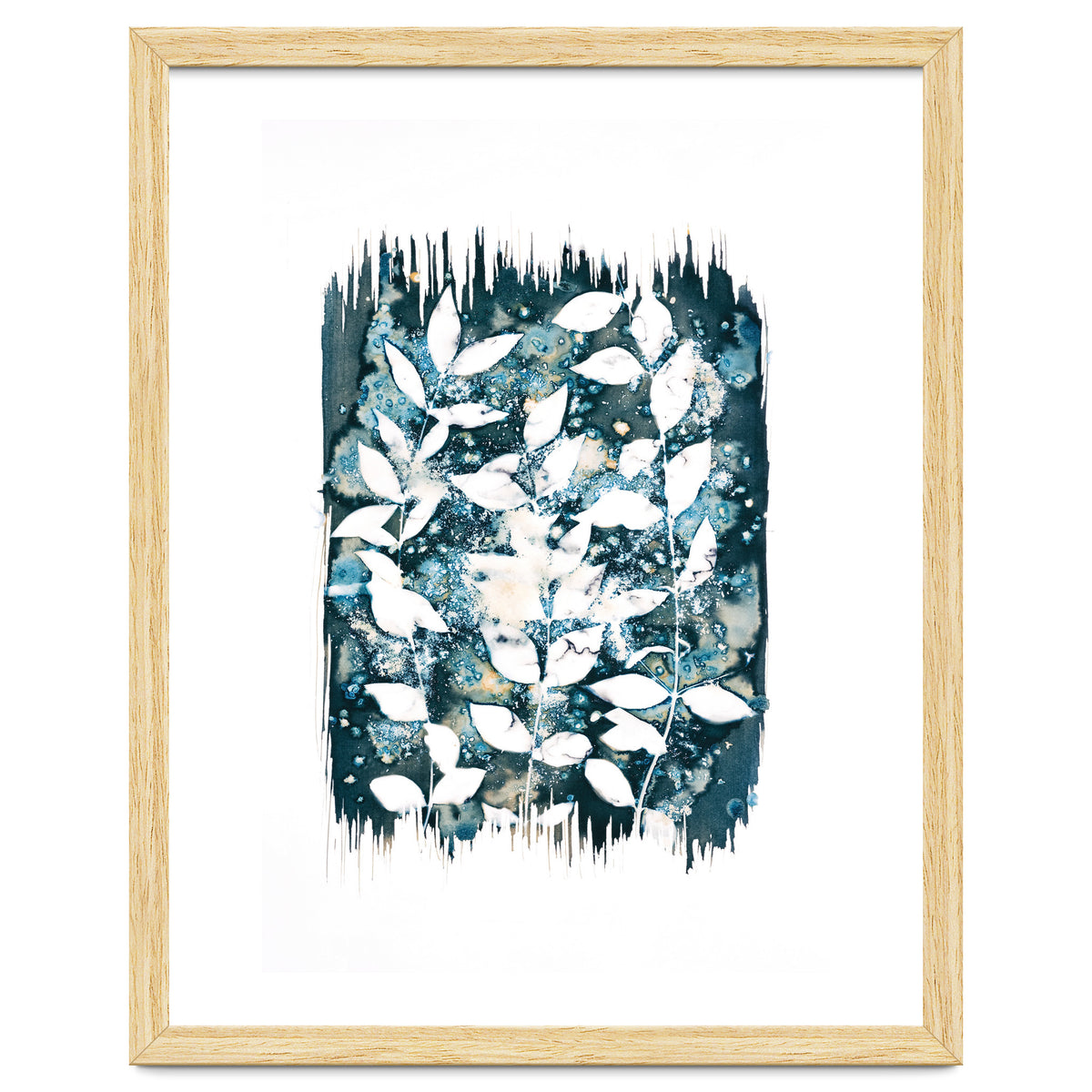 Indigo Blue Botanical Leaves No. 5