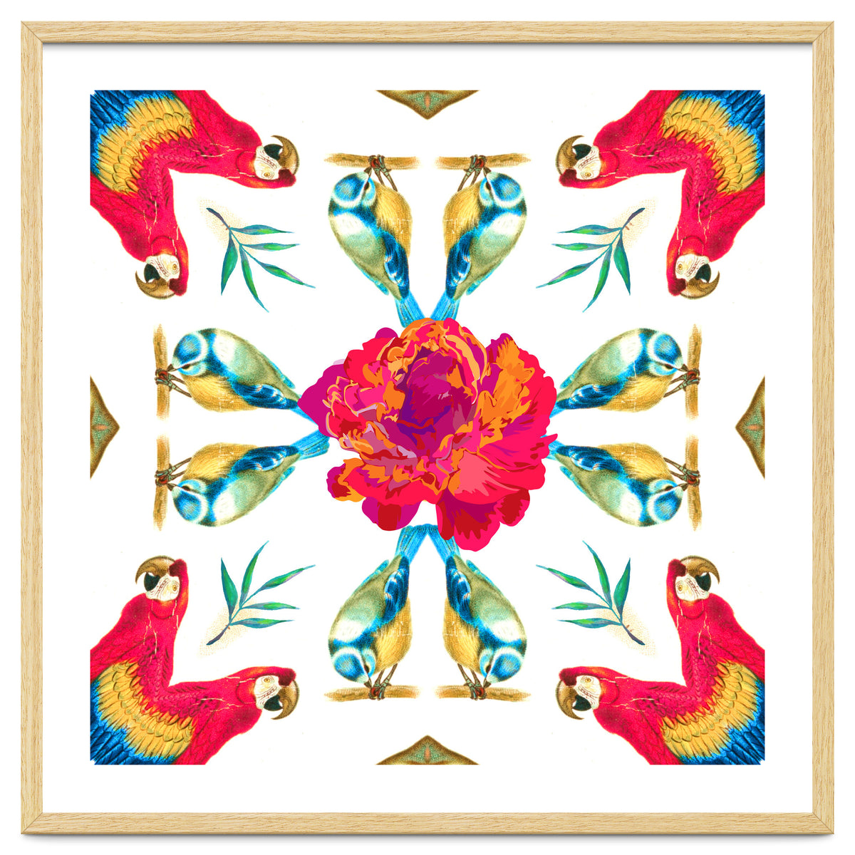 Tropical Scarlet Macaw Mandala