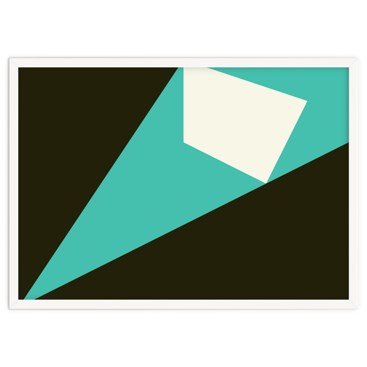 Geometric Shapes No. 72 - turquoise, white & black