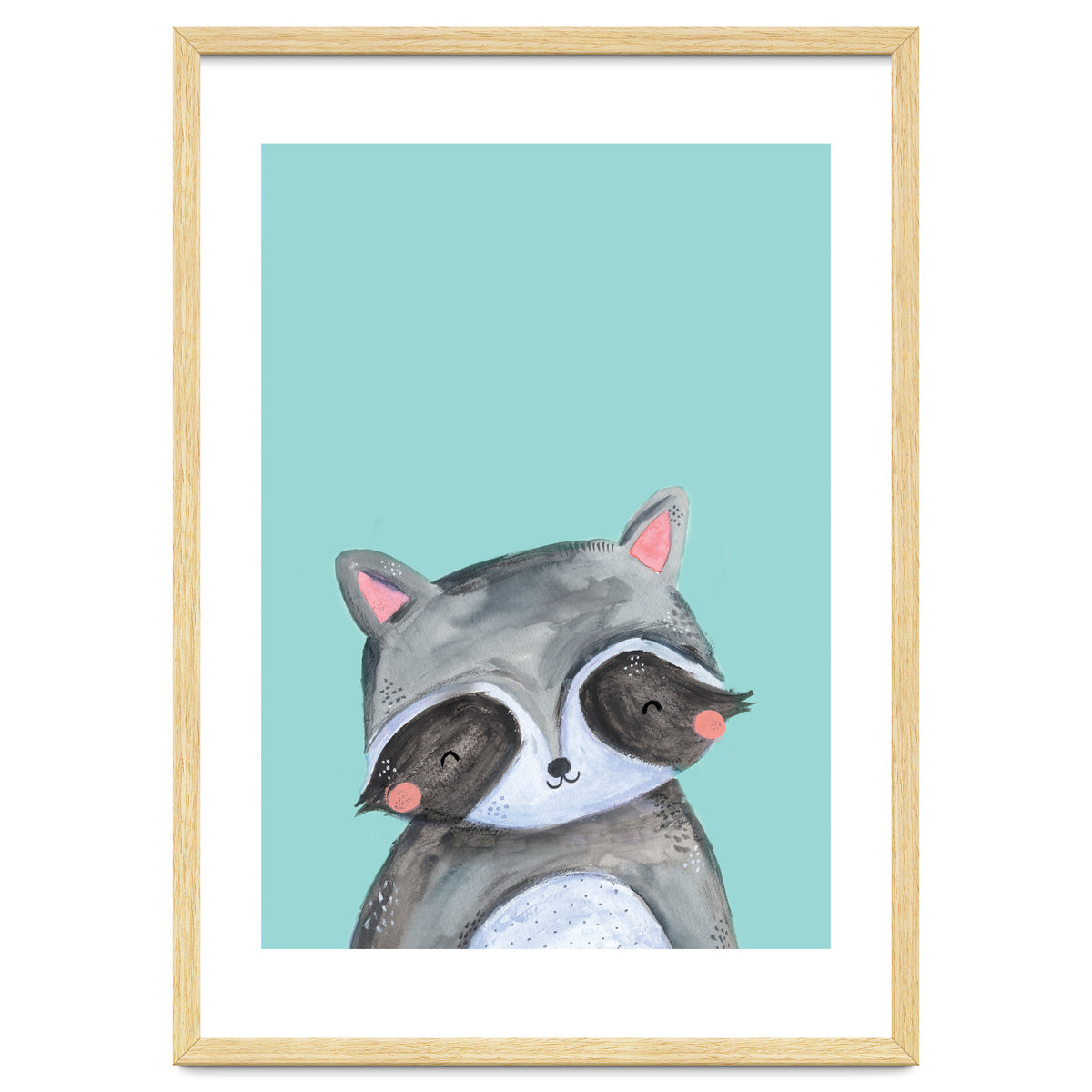 Woodland Racoon On Mint