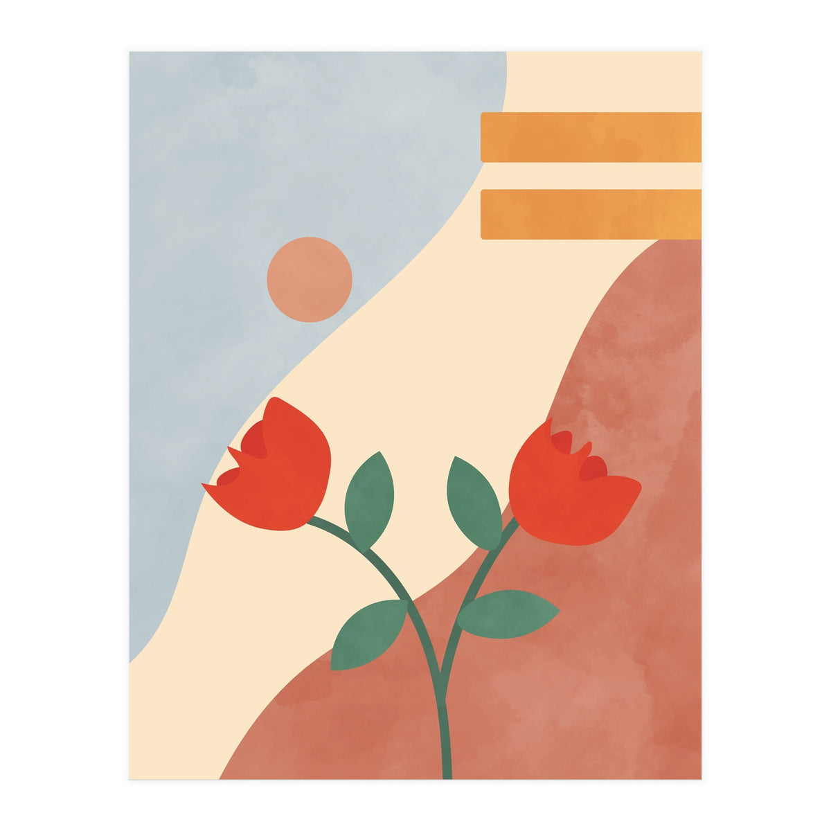 Rose Flower Abstract Botanical Modern (Print Only)