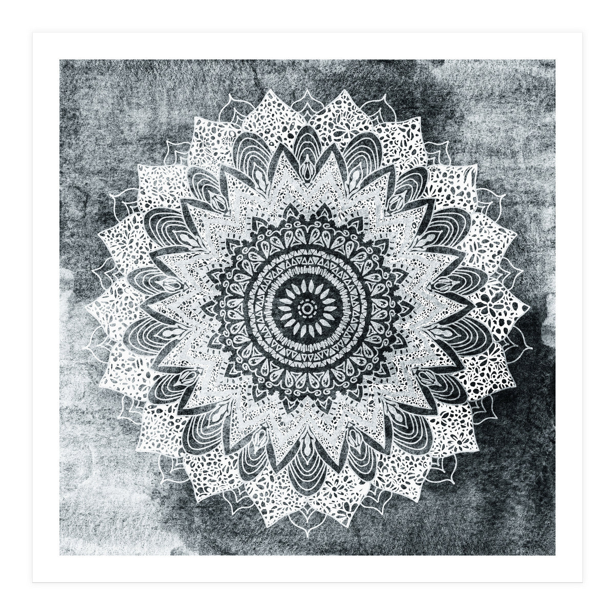 Bohochic Mandala In Gray (Print Only)