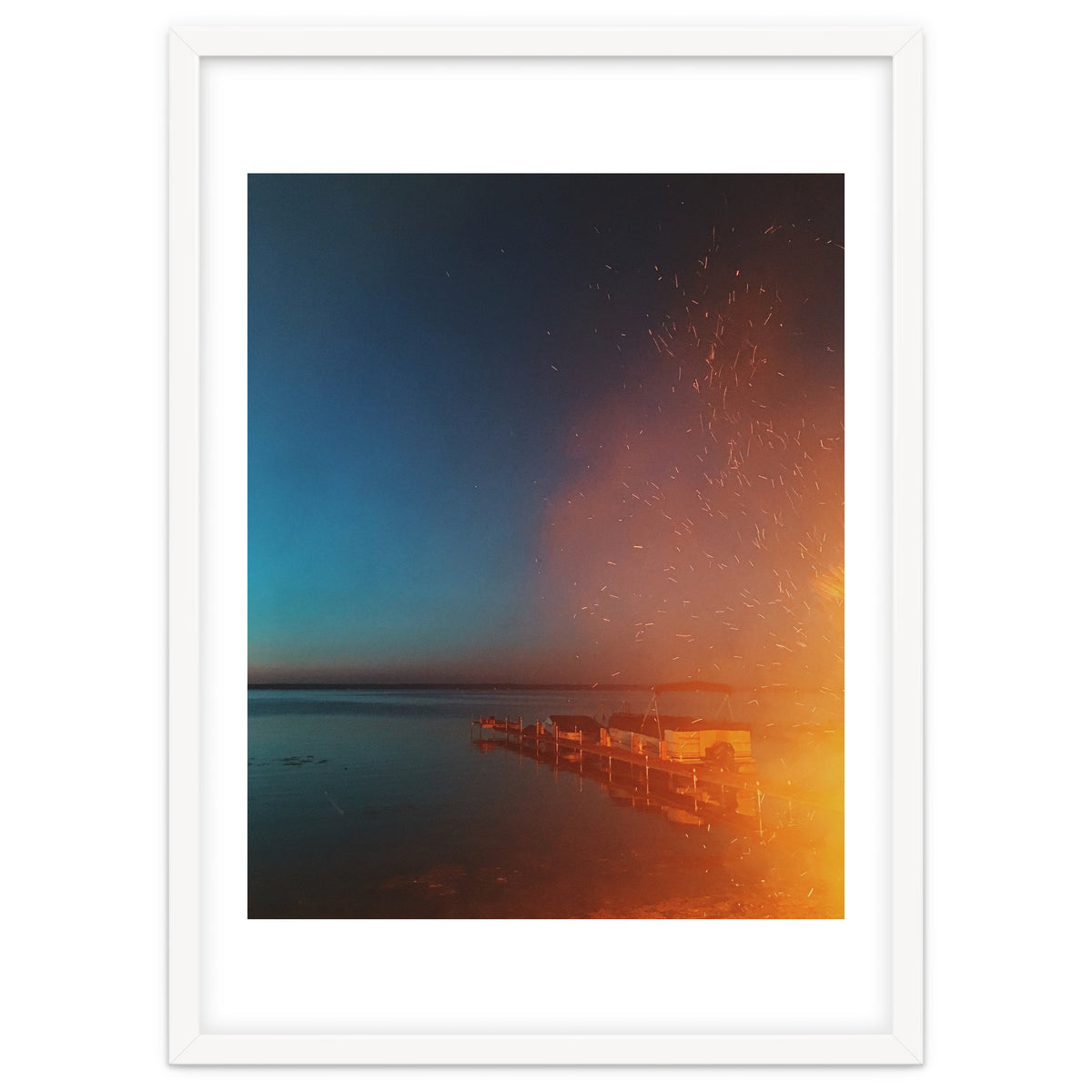 Firelight by the dock