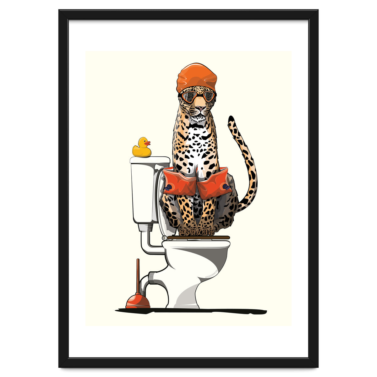 Leopard on the Toilet, Funny Bathroom Humour