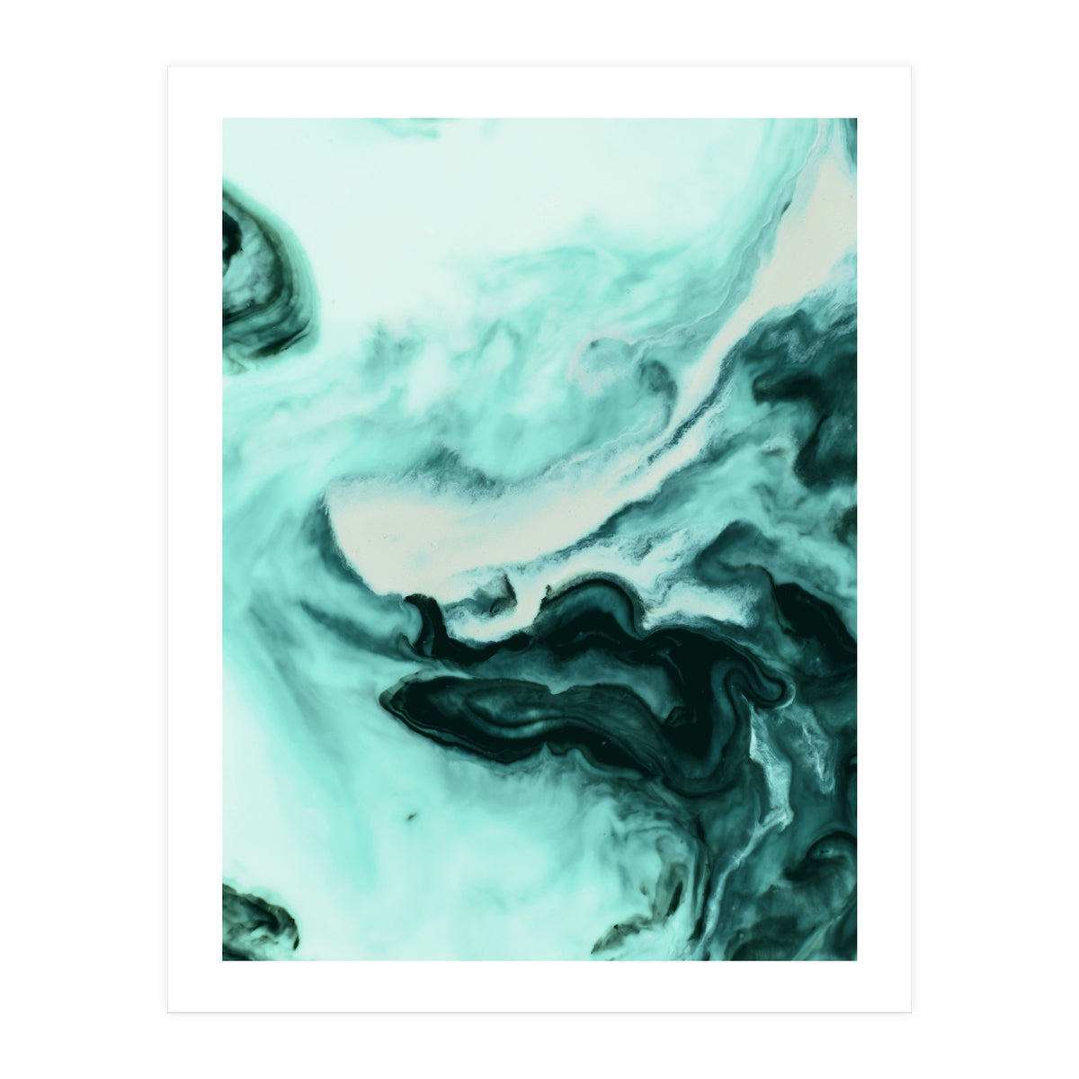 Abstract marbling mint (Print Only)