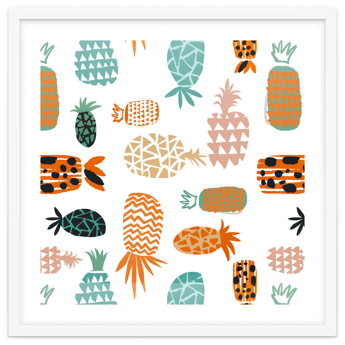 Crazy Pineapples Art Print