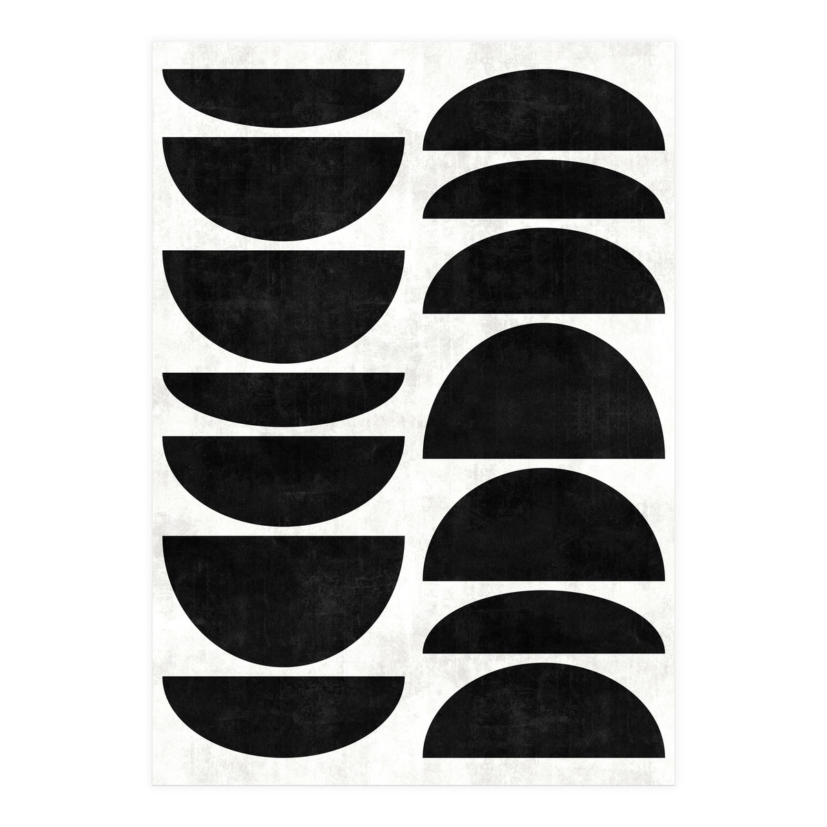 Mid-Century Modern Pattern No.9 - Black and White Concrete (Print Only)