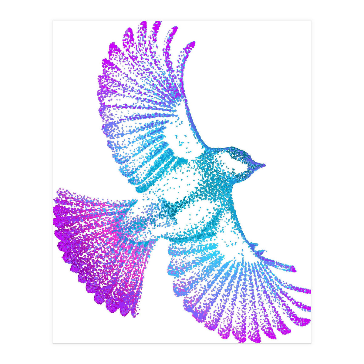 Flying Bird in Electric Blue (Print Only)