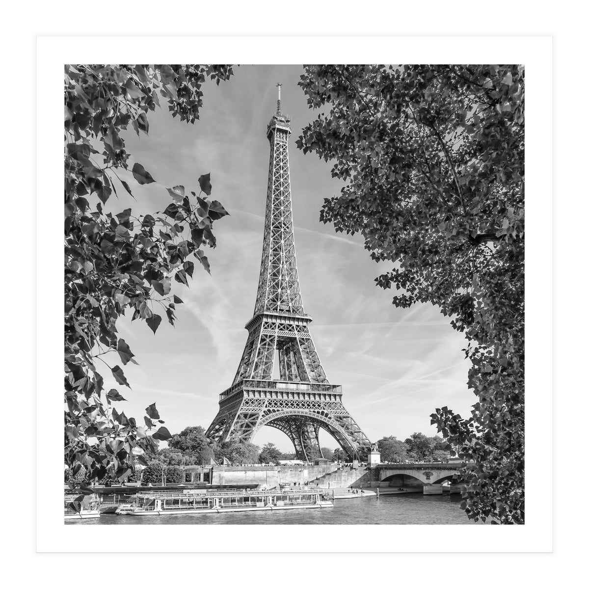 PARIS Eiffel Tower & River Seine | Monochrome (Print Only)
