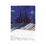 Castle on the hill at night (Print Only) thumbnail