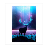 Greenery Deer - Sterling Magenta (Print Only) thumbnail
