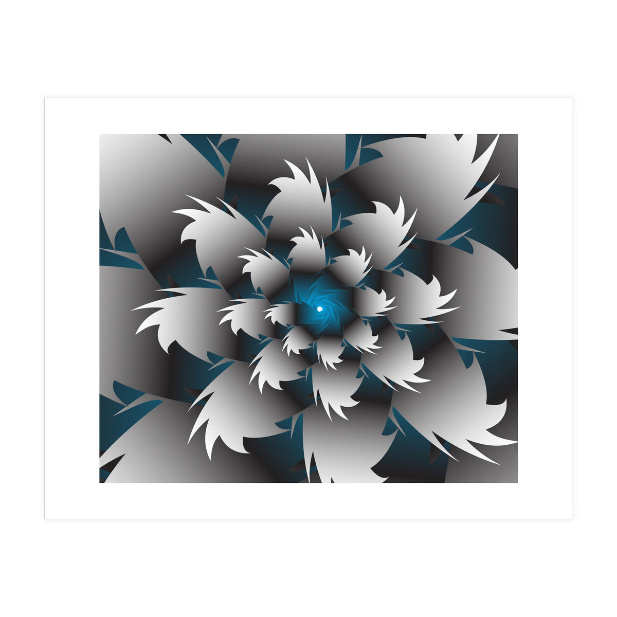 Seamless Blue 3D Floral (Print Only)