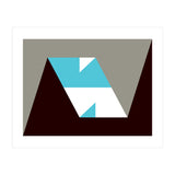 Geometric Shapes No. 48 - grey & blue (Print Only) thumbnail