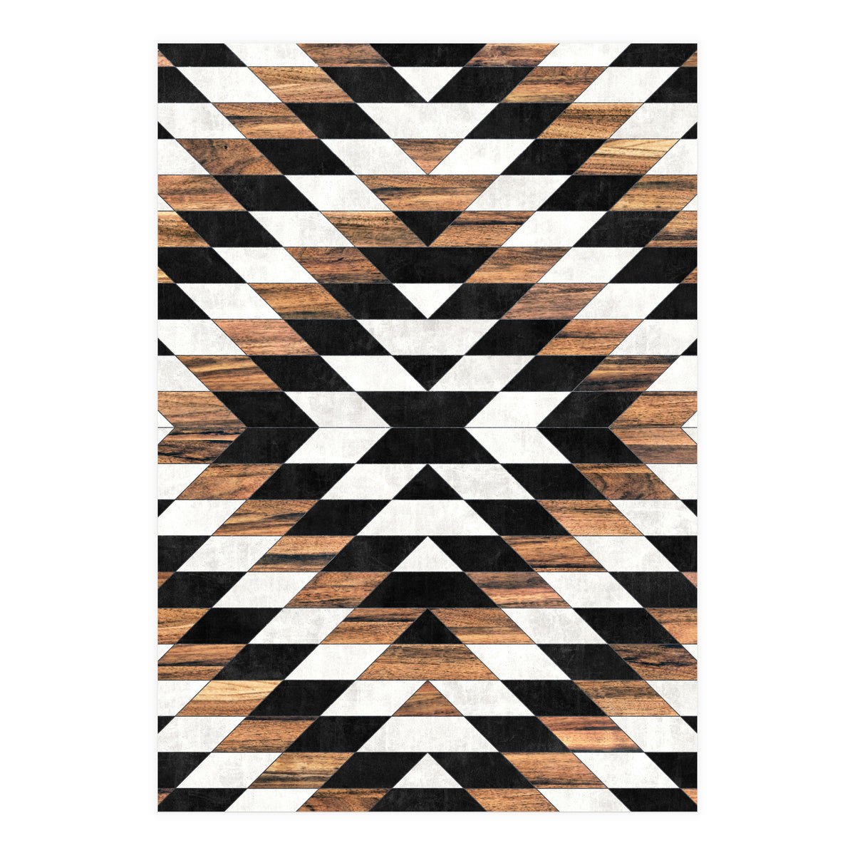 Urban Tribal Pattern No.13 - Aztec - Concrete and Wood (Print Only)