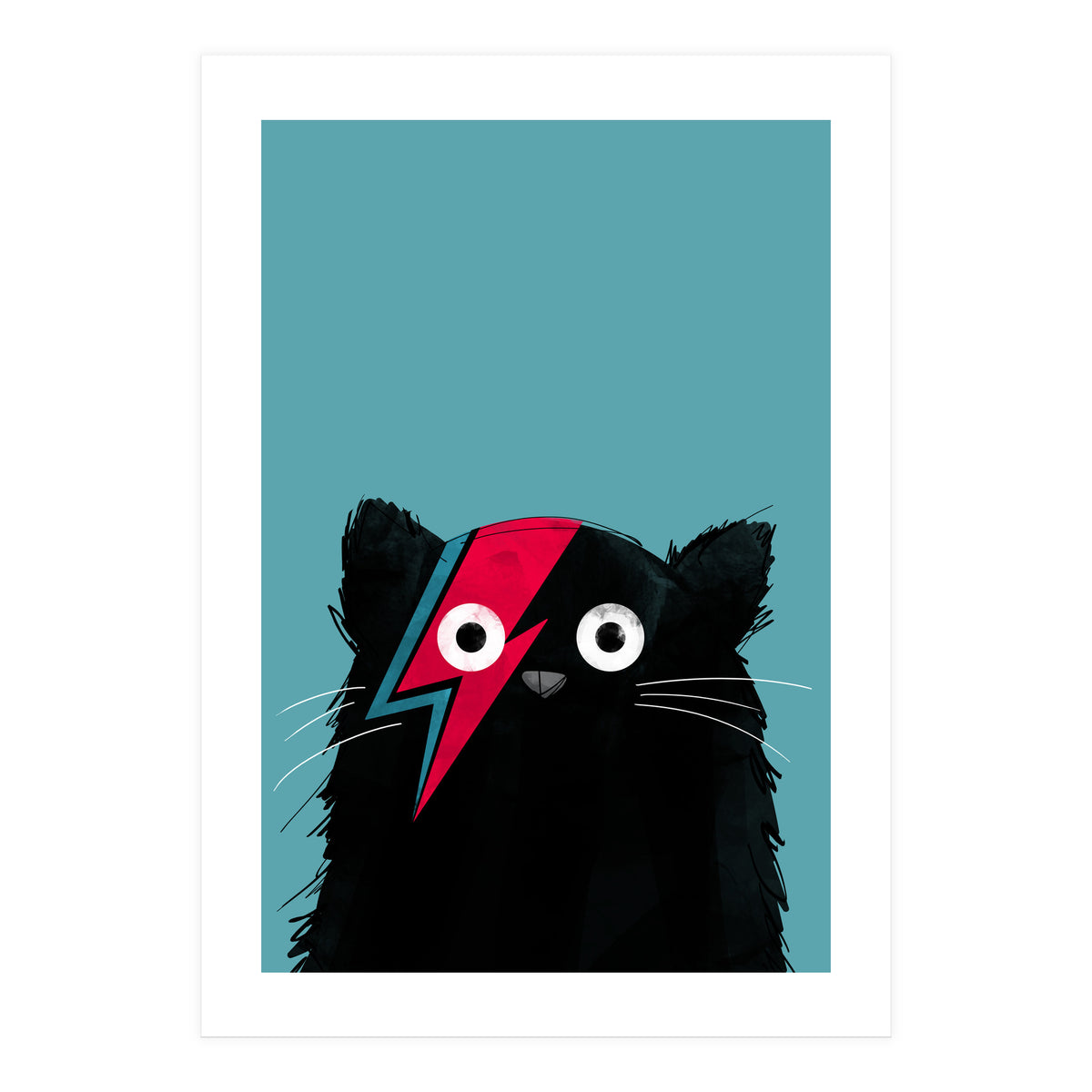 Doozal Cat Bowie Black (Print Only)