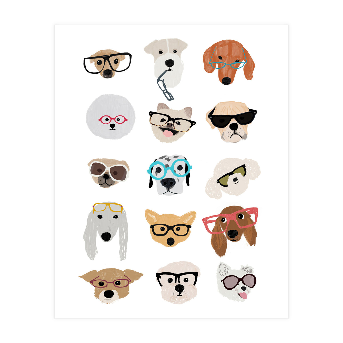 Dogs in Glasses (Print Only)