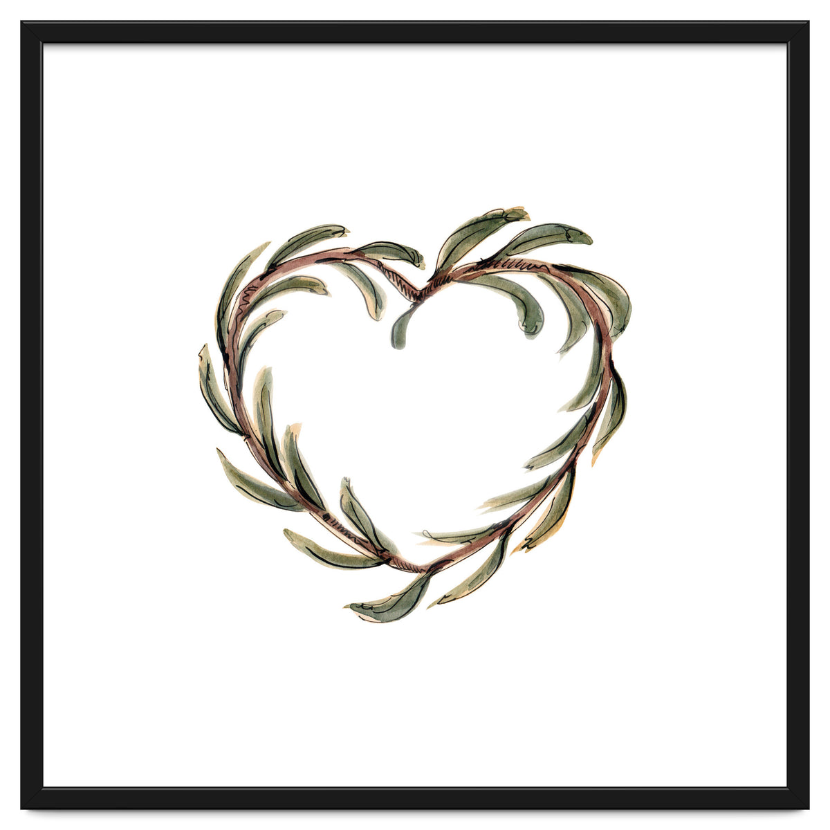 Olive branch heart