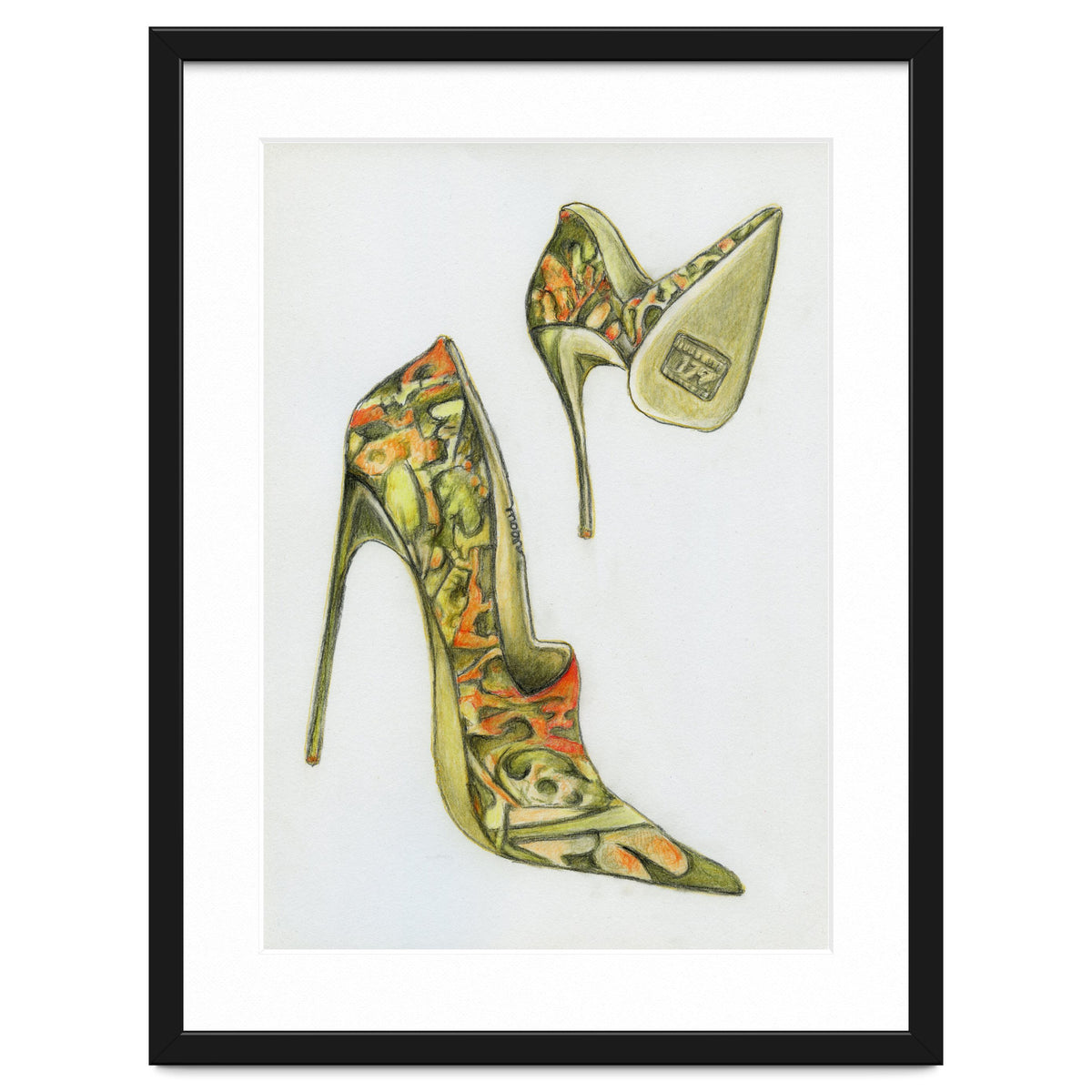 Green stiletto shoes