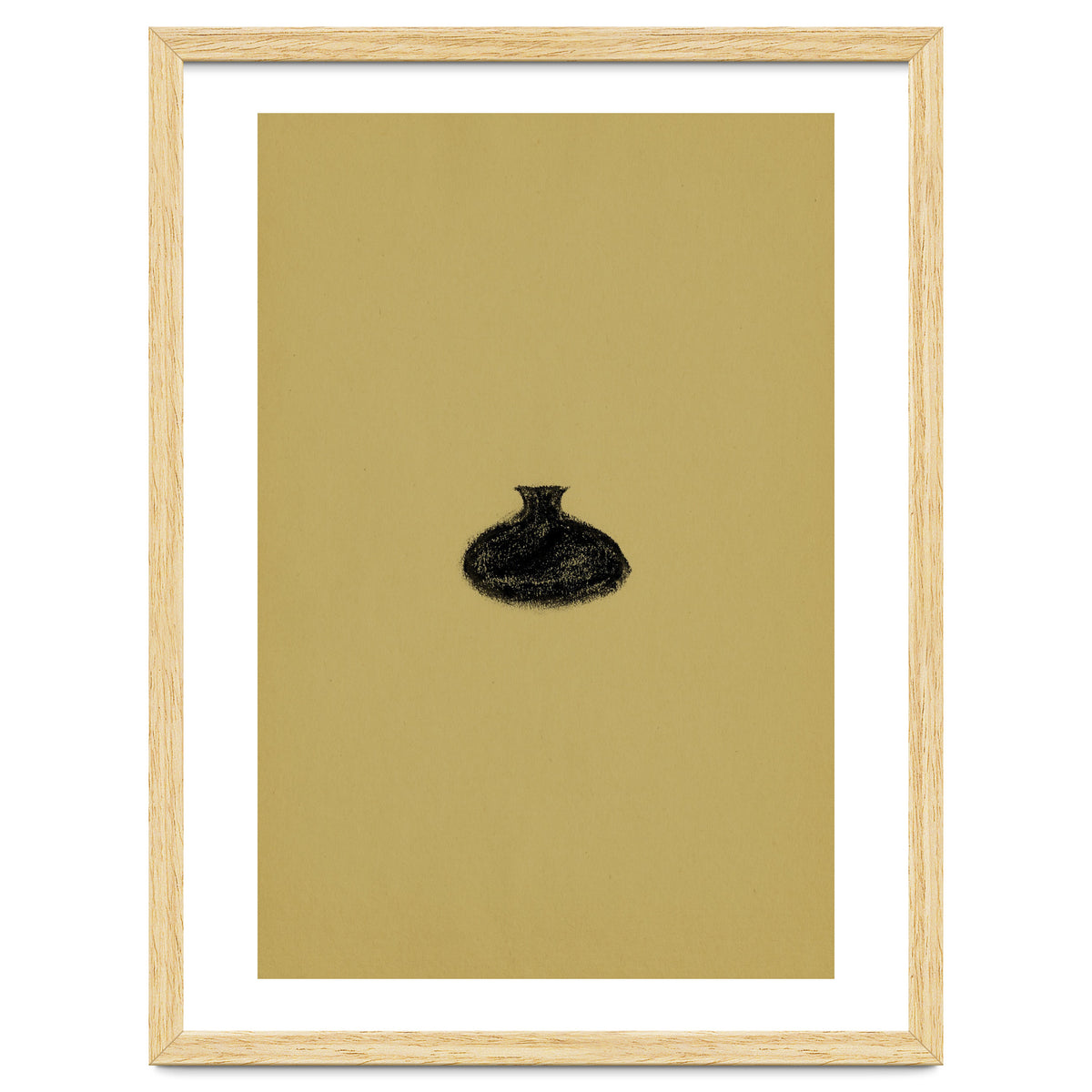 Olive green and black vase