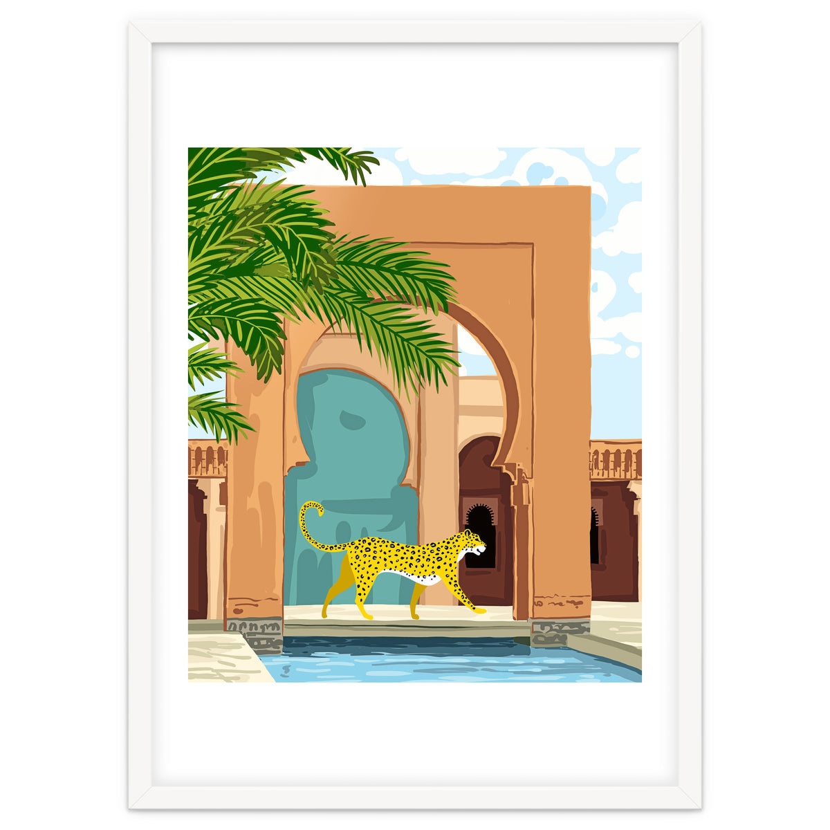 Cheetah under the Moroccan arch