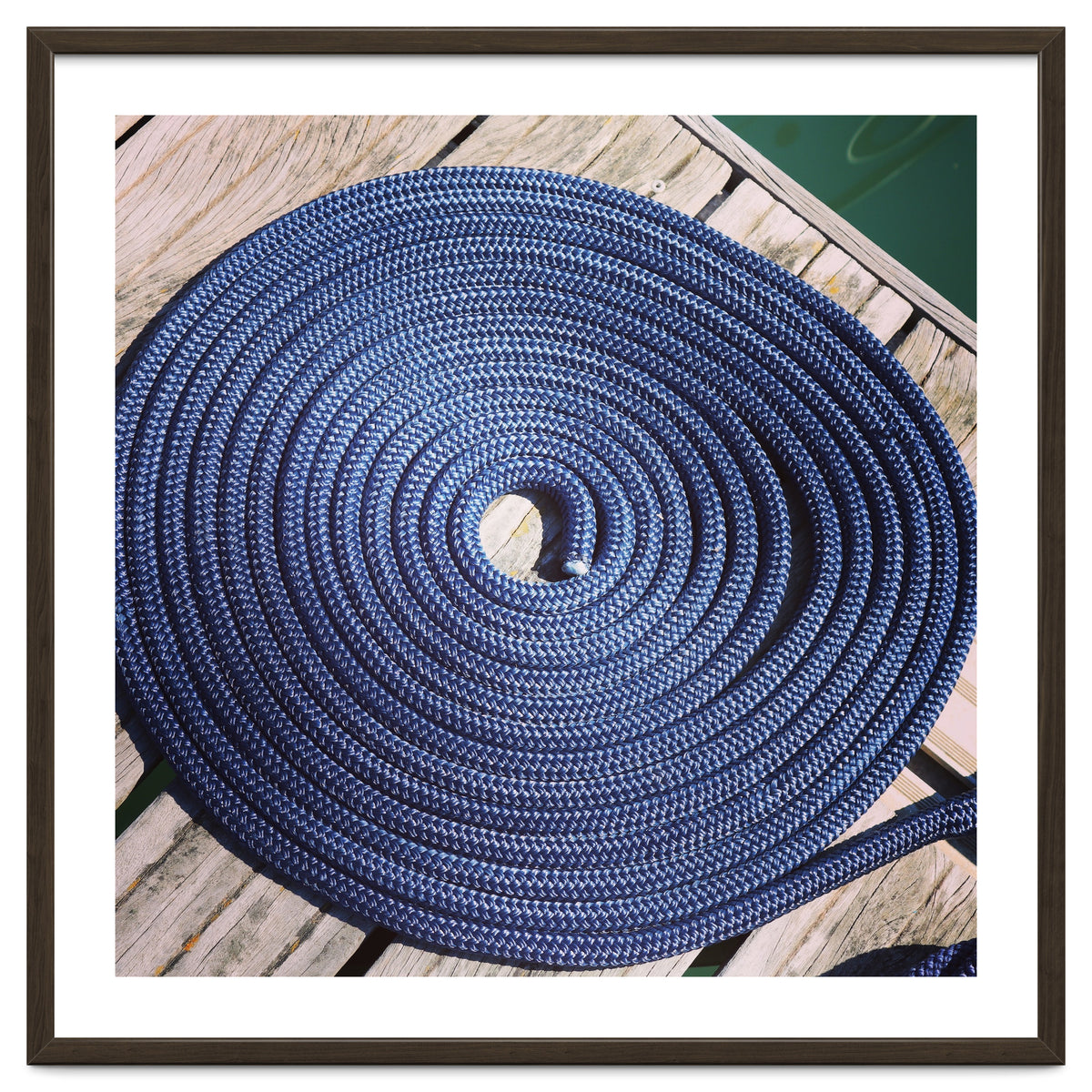 Blue rope coil