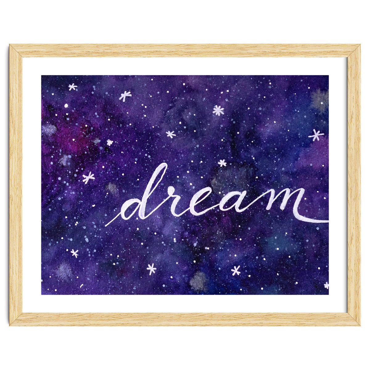 Watercolor inspirational dream galaxy