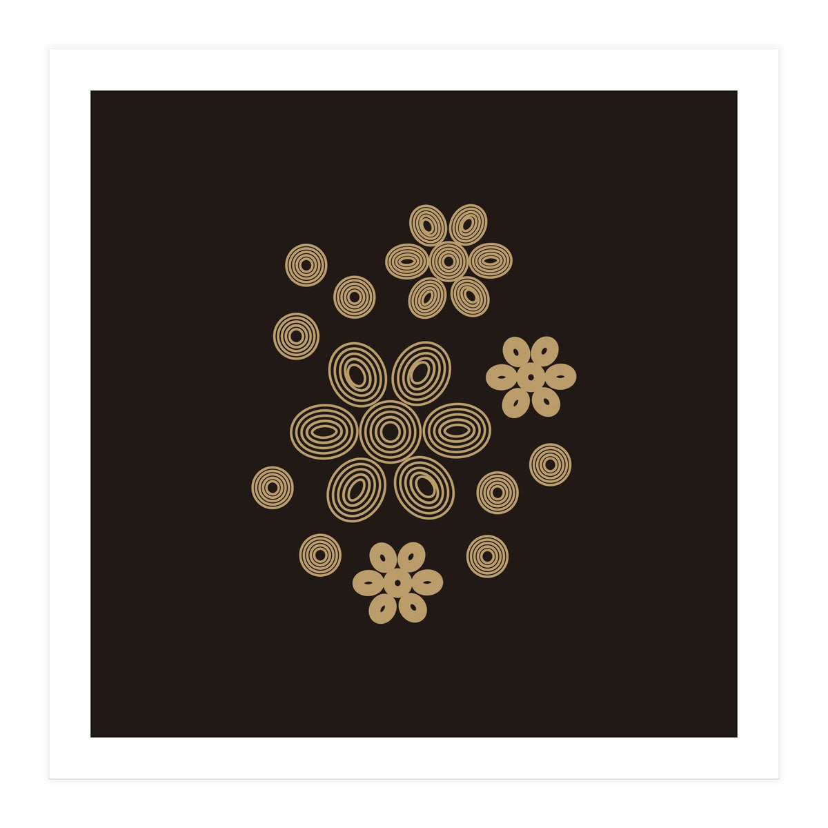 Golden minimal garden | abstract geometric (Print Only)