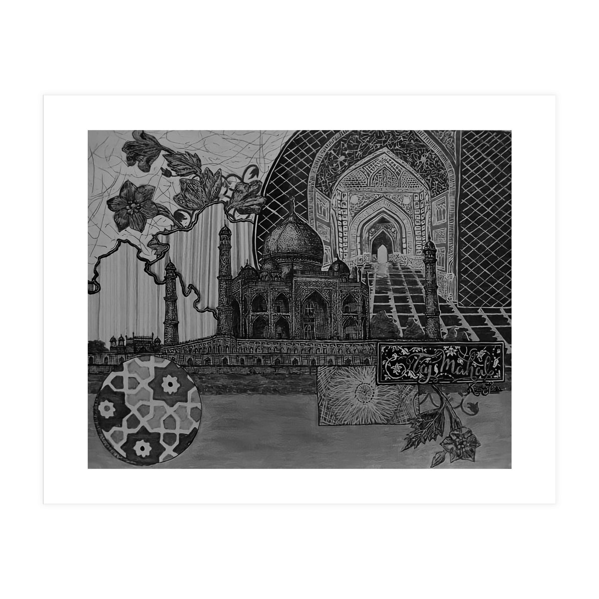 Taj Mahal B&W (Print Only)