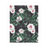 Dark flowery abstract of birds (Print Only) thumbnail