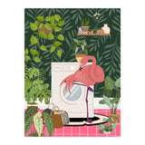 Flamingo in Jungle Laundry Room (Print Only) thumbnail