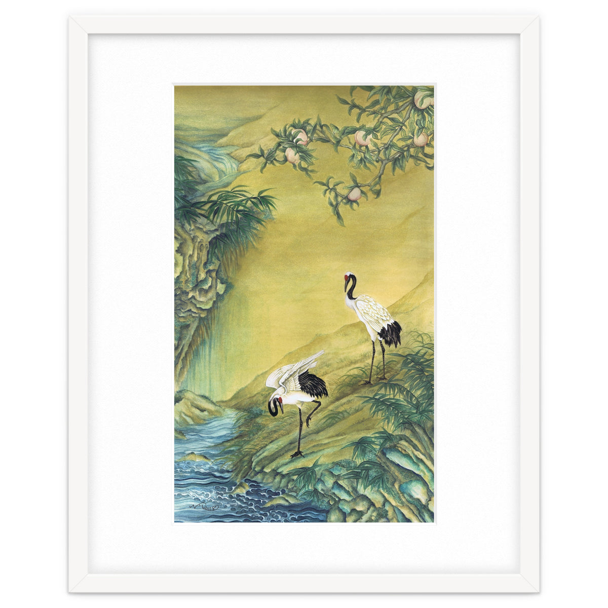 Cranes Under A Peach Tree