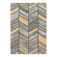 Abstract Chevron Pattern - Concrete and Wood (Print Only)