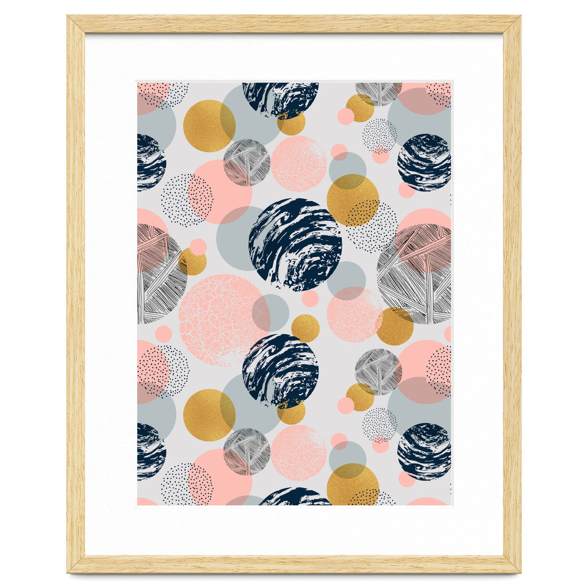 Pattern of abstract textured circles