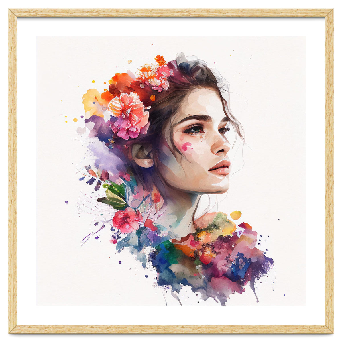 Watercolor Tropical Woman #19