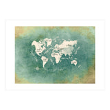 World Map White Green (Print Only) thumbnail