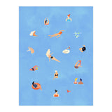 Summer Weekend in The Ocean Watercolor Swim Painting | Travel People Chic Eclectic Boho Fun (Print Only) thumbnail