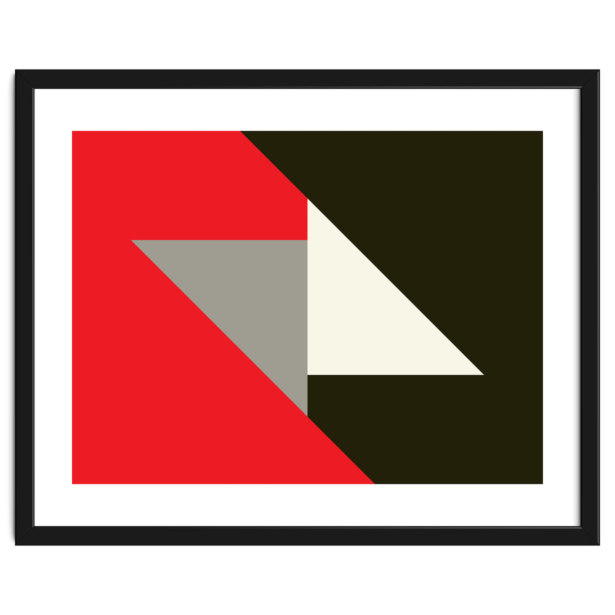 Geometric  Shapes No. 63 - triangles, red, black, grey