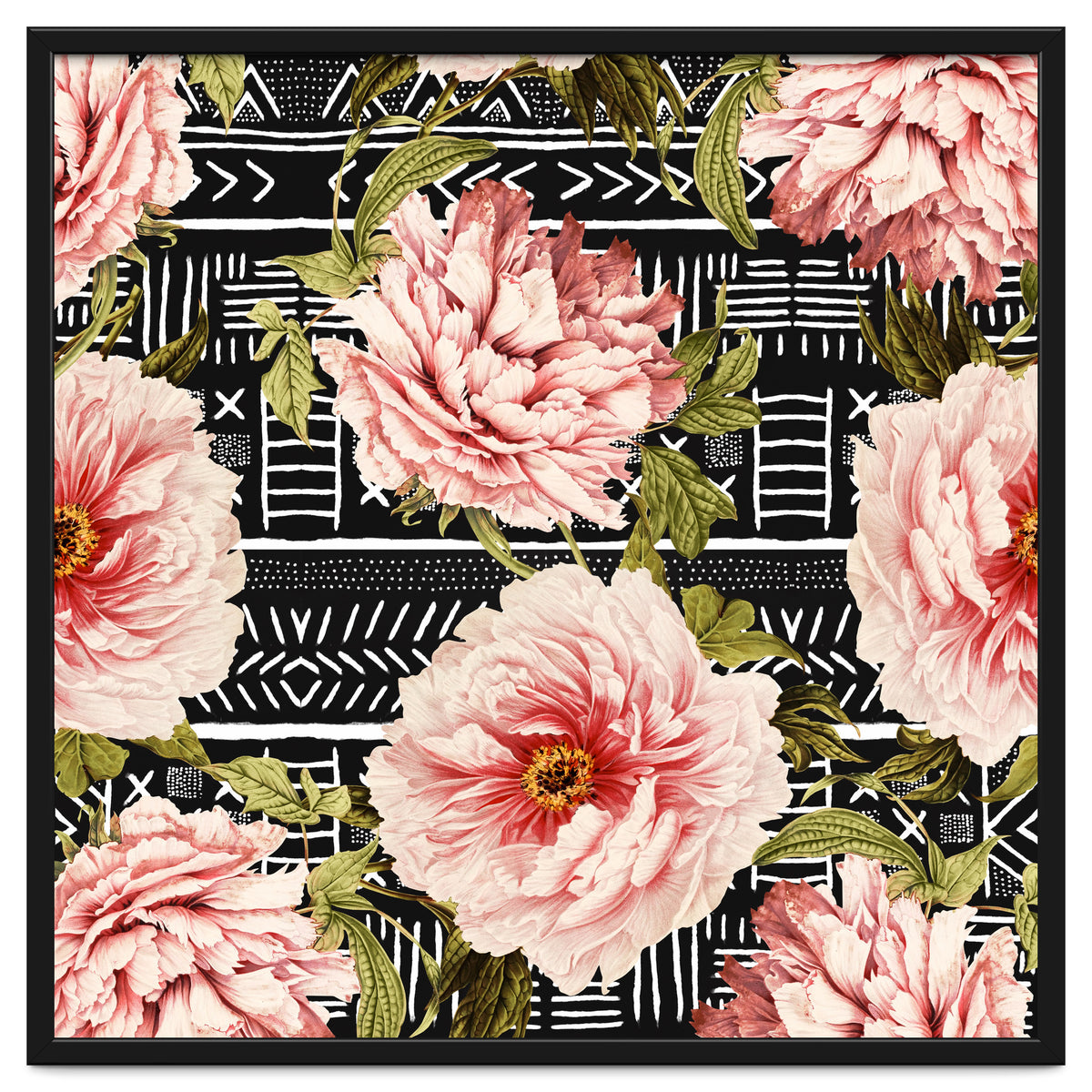 Flowering pink on drawn lines