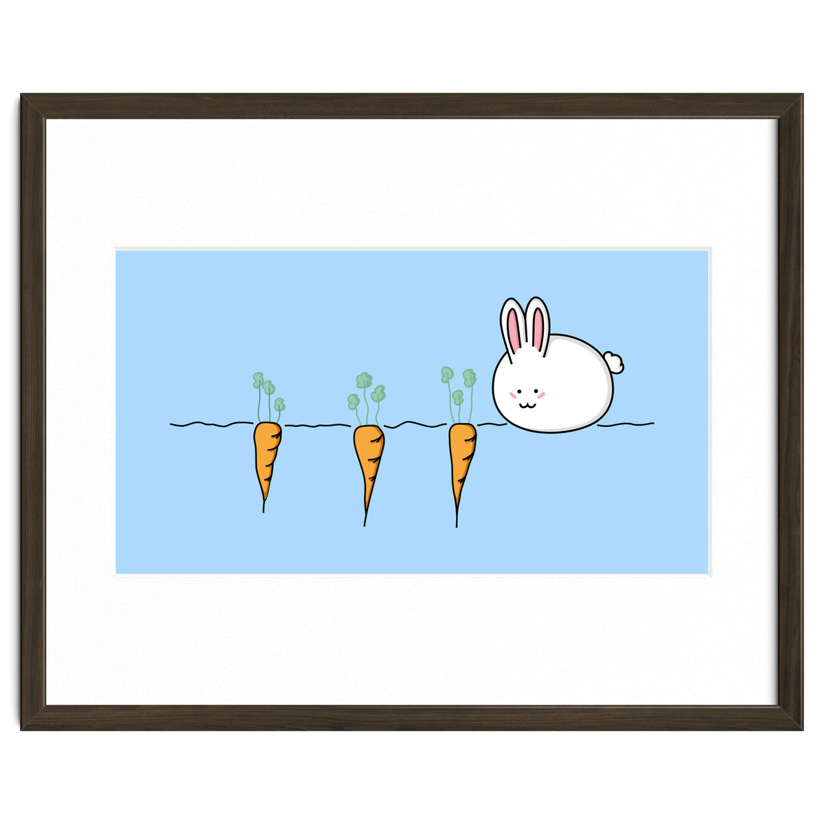 Kawaii Cute Rabbit With Carrots