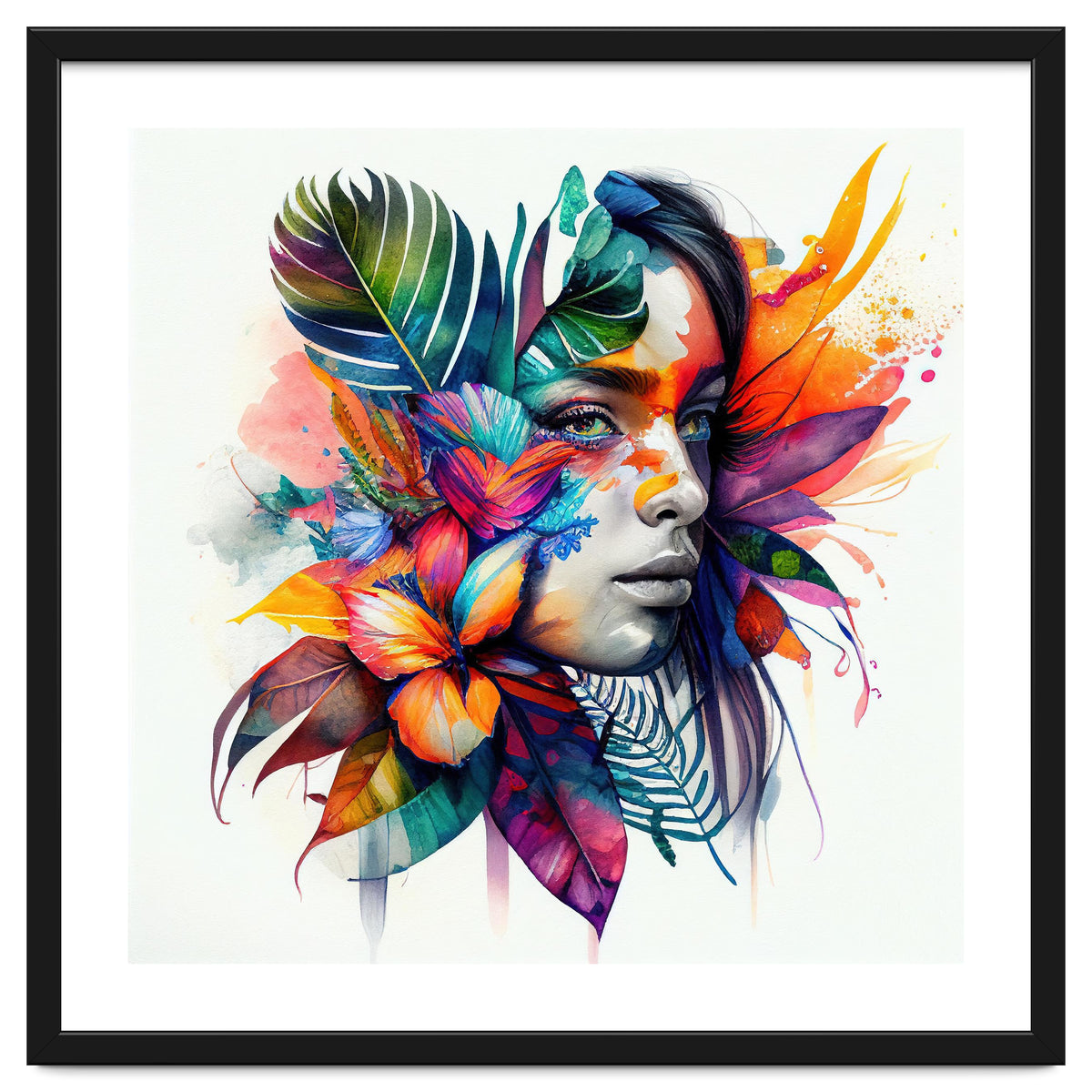 Watercolor Native Woman #1