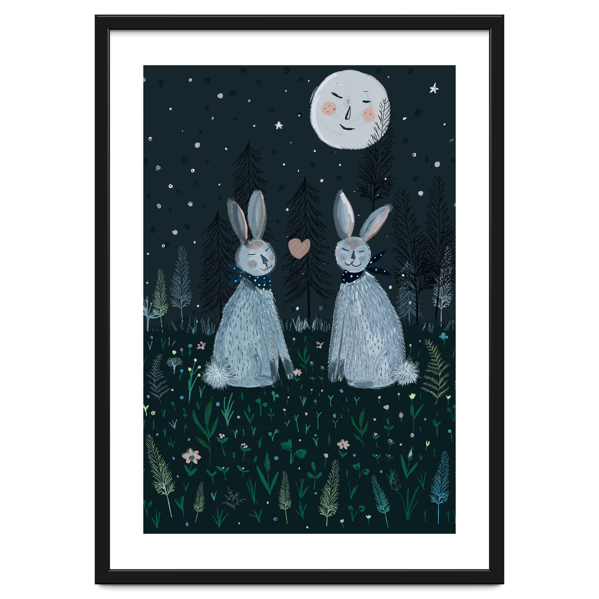 Rabbits in the forest