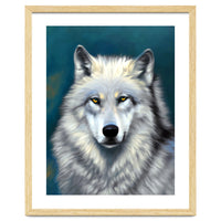 The Wolf, Animal Portrait Painting, Wildlife Forest Jungle Dog, Mystery Eclectic Rustic