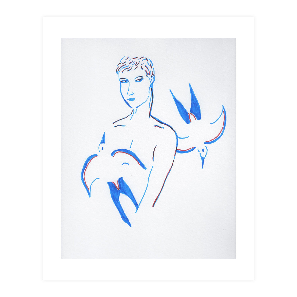 Boy with blue birds (Print Only)